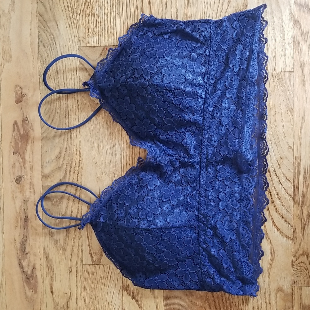 (L) Lace Embroidered Floral Classic Contemporary Feminine Bralette Dainty